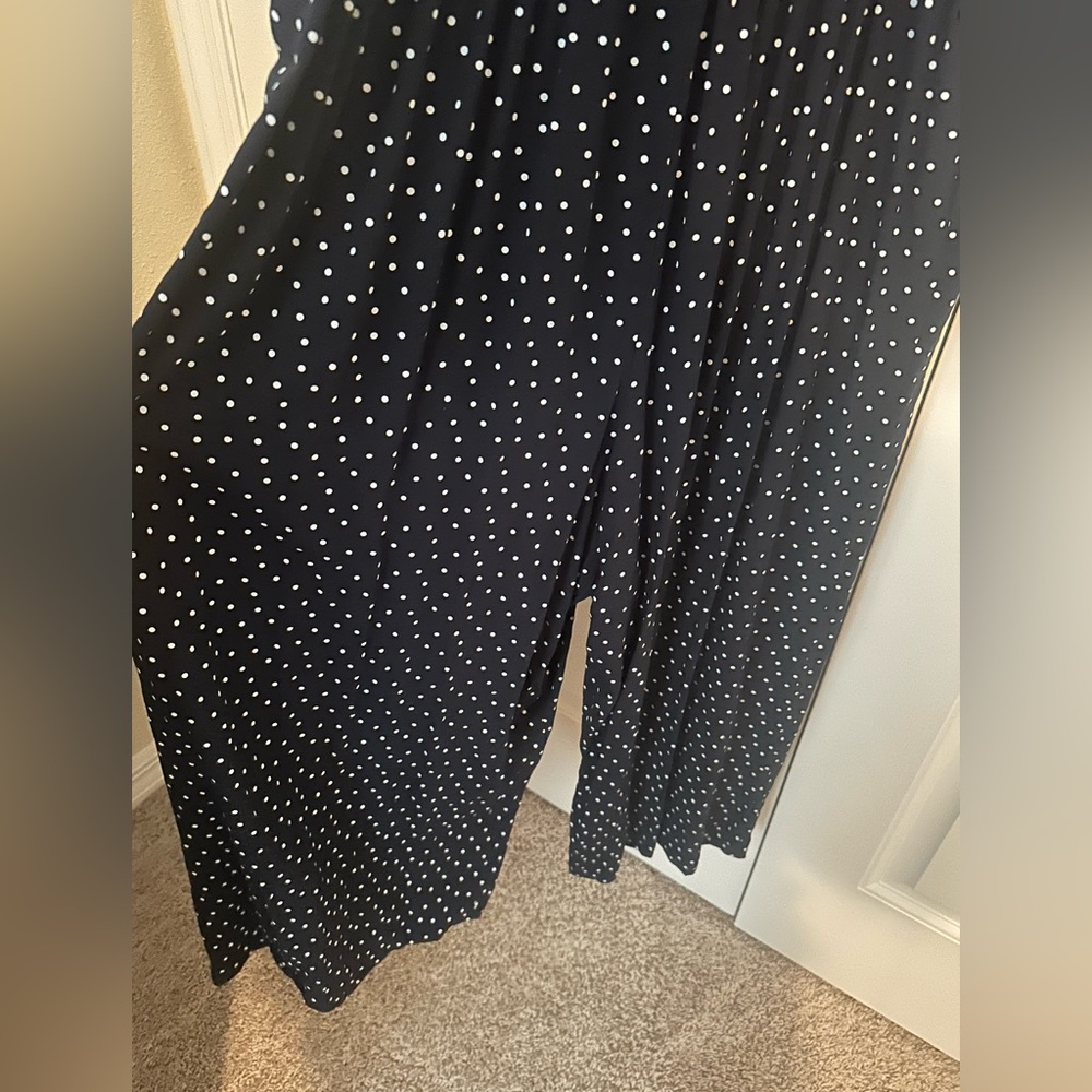 EUC- LOFT Outlet Navy/White Polka Dot Jumpsuit - XL - Picture 3 of 5